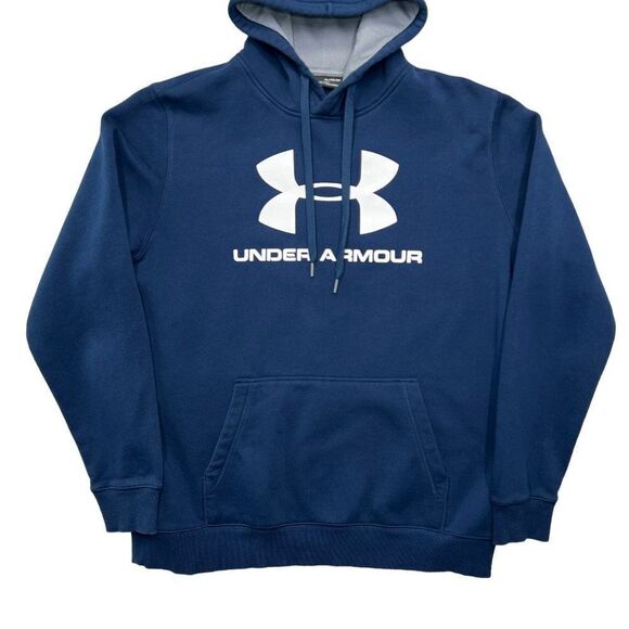 Under Armour Hoodie Men's Size XL Blue Rival Graphic Sweatshirt - Picture 4 of 9